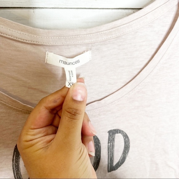 Maurice’s Pink Good Mom Bad Mouth Crewneck Comfy Short Sleeve Tee Size XS - Picture 4 of 5